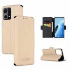 For OPPO F21 Pro / Reno7 4G MUXMA MX115 Cross Texture Oil Edge Flip Leather Phone Case(Gold) - 1