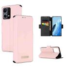 For OPPO F21 Pro / Reno7 4G MUXMA MX115 Cross Texture Oil Edge Flip Leather Phone Case(Pink) - 1