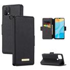 For OPPO A15 MUXMA MX115 Cross Texture Oil Edge Flip Leather Phone Case(Black) - 1