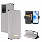 For OPPO A55 5G MUXMA MX115 Cross Texture Oil Edge Flip Leather Phone Case(White) - 1