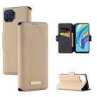 For OPPO F17 Pro MUXMA MX115 Cross Texture Oil Edge Flip Leather Phone Case(Gold) - 1