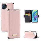 For OPPO F17 Pro MUXMA MX115 Cross Texture Oil Edge Flip Leather Phone Case(Pink) - 1