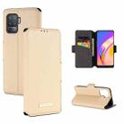 For OPPO F19 Pro / A94 MUXMA MX115 Cross Texture Oil Edge Flip Leather Phone Case(Gold) - 1