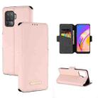 For OPPO F19 Pro / A94 MUXMA MX115 Cross Texture Oil Edge Flip Leather Phone Case(Pink) - 1