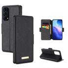 For OPPO Reno5 4G MUXMA MX115 Cross Texture Oil Edge Flip Leather Phone Case(Black) - 1