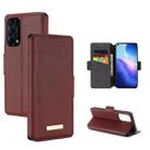 For OPPO Reno5 4G MUXMA MX115 Cross Texture Oil Edge Flip Leather Phone Case(Red) - 1