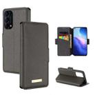 For OPPO Reno5 4G MUXMA MX115 Cross Texture Oil Edge Flip Leather Phone Case(Grey) - 1