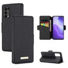 For OPPO Reno5 5G MUXMA MX115 Cross Texture Oil Edge Flip Leather Phone Case(Black) - 1