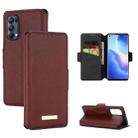 For OPPO Reno5 Pro 5G MUXMA MX115 Cross Texture Oil Edge Flip Leather Phone Case(Red) - 1