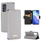 For OPPO Reno5 Pro 5G MUXMA MX115 Cross Texture Oil Edge Flip Leather Phone Case(White) - 1