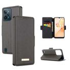 For OPPO Realme C31 4G MUXMA MX115 Cross Texture Oil Edge Flip Leather Phone Case(Grey) - 1