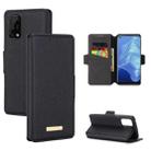 For OPPO Realme 7 5G / V5 / Q2 MUXMA MX115 Cross Texture Oil Edge Flip Leather Phone Case(Black) - 1