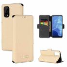 For OPPO Realme 7 5G / V5 / Q2 MUXMA MX115 Cross Texture Oil Edge Flip Leather Phone Case(Gold) - 1