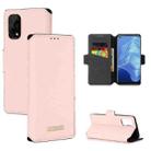 For OPPO Realme 7 5G / V5 / Q2 MUXMA MX115 Cross Texture Oil Edge Flip Leather Phone Case(Pink) - 1