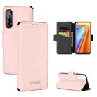 For OPPO Realme 7 Asian Version MUXMA MX115 Cross Texture Oil Edge Flip Leather Phone Case(Pink) - 1