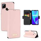 For OPPO Realme C15 / C12 MUXMA MX115 Cross Texture Oil Edge Flip Leather Phone Case(Pink) - 1