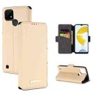 For OPPO Realme C21 MUXMA MX115 Cross Texture Oil Edge Flip Leather Phone Case(Gold) - 1