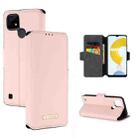 For OPPO Realme C21 MUXMA MX115 Cross Texture Oil Edge Flip Leather Phone Case(Pink) - 1