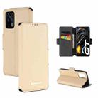 For OPPO Realme GT 5G MUXMA MX115 Cross Texture Oil Edge Flip Leather Phone Case(Gold) - 1