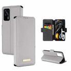 For OPPO Realme GT 5G MUXMA MX115 Cross Texture Oil Edge Flip Leather Phone Case(White) - 1