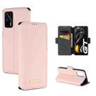 For OPPO Realme GT 5G MUXMA MX115 Cross Texture Oil Edge Flip Leather Phone Case(Pink) - 1