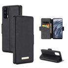 For OPPO Realme X7 Indian Version / V15 MUXMA MX115 Cross Texture Oil Edge Flip Leather Phone Case(Black) - 1