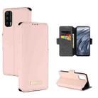 For OPPO Realme X7 Indian Version / V15 MUXMA MX115 Cross Texture Oil Edge Flip Leather Phone Case(Pink) - 1