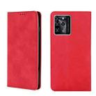 For ZTE Blade V30 Skin Feel Magnetic Flip Leather Phone Case(Red) - 1