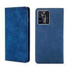 For ZTE Blade V30 Skin Feel Magnetic Flip Leather Phone Case(Blue) - 1