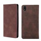 For ZTE Blade L210 Skin Feel Magnetic Flip Leather Phone Case(Dark Brown) - 1