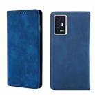 For ZTE Axon 30 Pro 5G Skin Feel Magnetic Flip Leather Phone Case(Blue) - 1