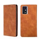 For ZTE Axon 30 Pro 5G Skin Feel Magnetic Flip Leather Phone Case(Light Brown) - 1