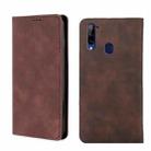 For ZTE Libero 5G Skin Feel Magnetic Flip Leather Phone Case(Dark Brown) - 1