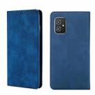 For Asus Zenfone 8 Skin Feel Magnetic Flip Leather Phone Case(Blue) - 1