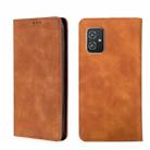 For Asus Zenfone 8 Skin Feel Magnetic Flip Leather Phone Case(Light Brown) - 1