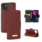 For iPhone 13 MUXMA MX115 Cross Texture Oil Edge Flip Leather Phone Case(Red) - 1