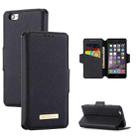 MUXMA MX115 Cross Texture Oil Edge Flip Leather Phone Case For iPhone 6s / 6(Black) - 1