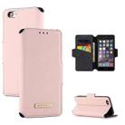 MUXMA MX115 Cross Texture Oil Edge Flip Leather Phone Case For iPhone 6s Plus / 6 Plus(Pink) - 1