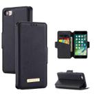 For iPhone SE 2022 / SE 2020 / 8 / 7 MUXMA MX115 Cross Texture Oil Edge Flip Leather Phone Case(Black) - 1