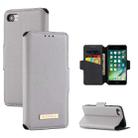 For iPhone SE 2022 / SE 2020 / 8 / 7 MUXMA MX115 Cross Texture Oil Edge Flip Leather Phone Case(White) - 1