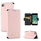 For iPhone SE 2022 / SE 2020 / 8 / 7 MUXMA MX115 Cross Texture Oil Edge Flip Leather Phone Case(Pink) - 1
