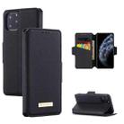 For iPhone 11 Pro MUXMA MX115 Cross Texture Oil Edge Flip Leather Phone Case (Black) - 1