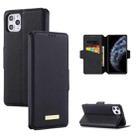 For iPhone 11 Pro Max MUXMA MX115 Cross Texture Oil Edge Flip Leather Phone Case (Black) - 1