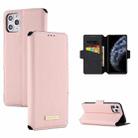 For iPhone 11 Pro Max MUXMA MX115 Cross Texture Oil Edge Flip Leather Phone Case (Pink) - 1
