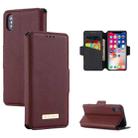 For iPhone X / XS MUXMA MX115 Cross Texture Oil Edge Flip Leather Phone Case(Red) - 1