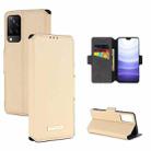 For vivo S9 MUXMA MX115 Cross Texture Oil Edge Flip Leather Phone Case(Gold) - 1