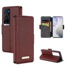 For vivo X60 Pro+ 5G MUXMA MX115 Cross Texture Oil Edge Flip Leather Phone Case(Red) - 1