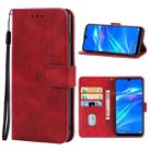 For Huawei Enjoy 9 Leather Phone Case(Red) - 1