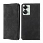 For OnePlus Nord 2T Skin Feel Magnetic Horizontal Flip Leather Phone Case(Black) - 1