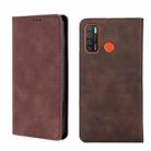 For Tecno Camon 15/Camon 15 Air Skin Feel Magnetic Horizontal Flip Leather Phone Case(Dark Brown) - 1